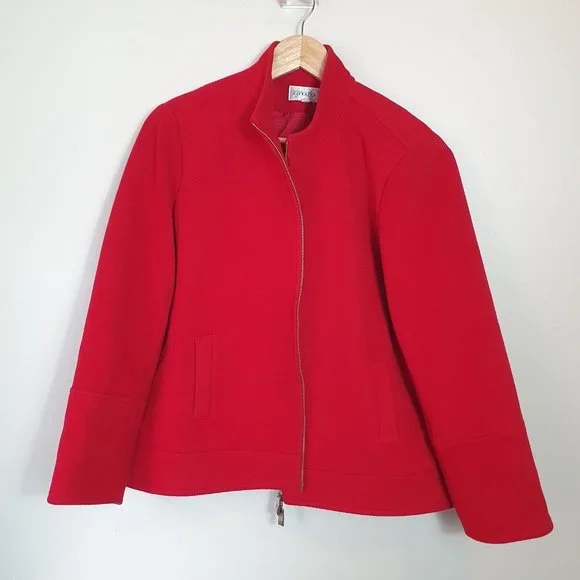 NWOT jacket coat wool + cashmere Sze 16 red Ignazia Australia Made NEW winter - Picture 2 of 9